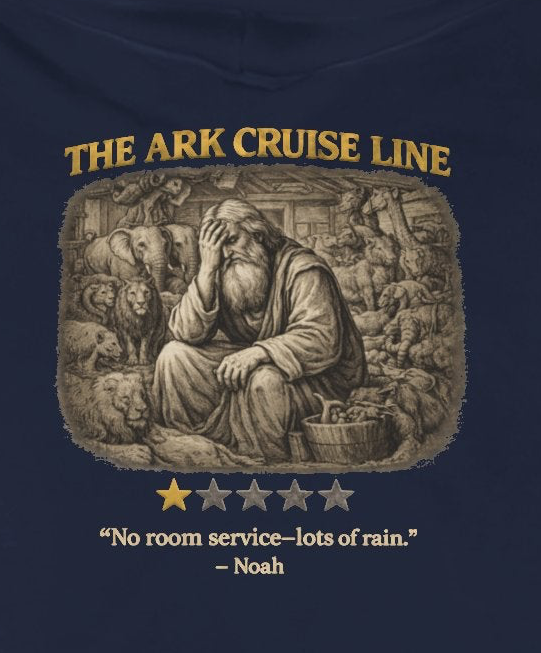 Ark Cruise Line – Full-Zip Hoodie | Vintage Lion Biblical Design – Five-Star Faith Series