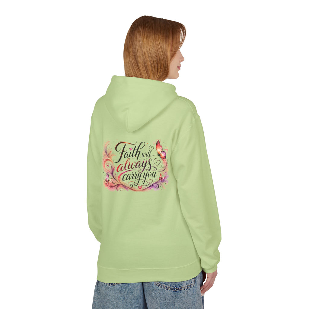 Faith Will Always Carry You Hoodie | Butterfly Christian Inspirational Pullover