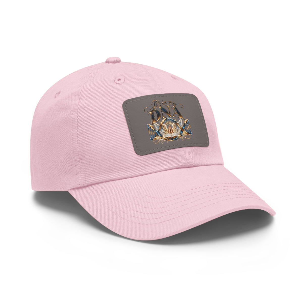 It's in My DNA Christian Dad Hat – Faith-Inspired Faux Leather Patch Baseball Cap