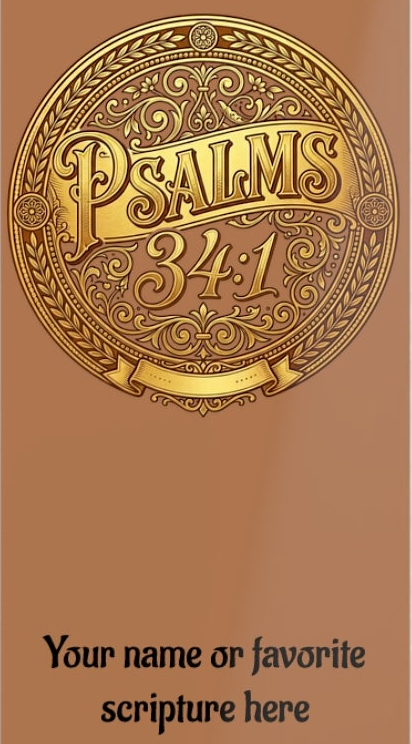 Personalized Faith Metal Bookmark | Psalm 34:1 Christian Bookmark | Custom Bible Verse Reading Gift
