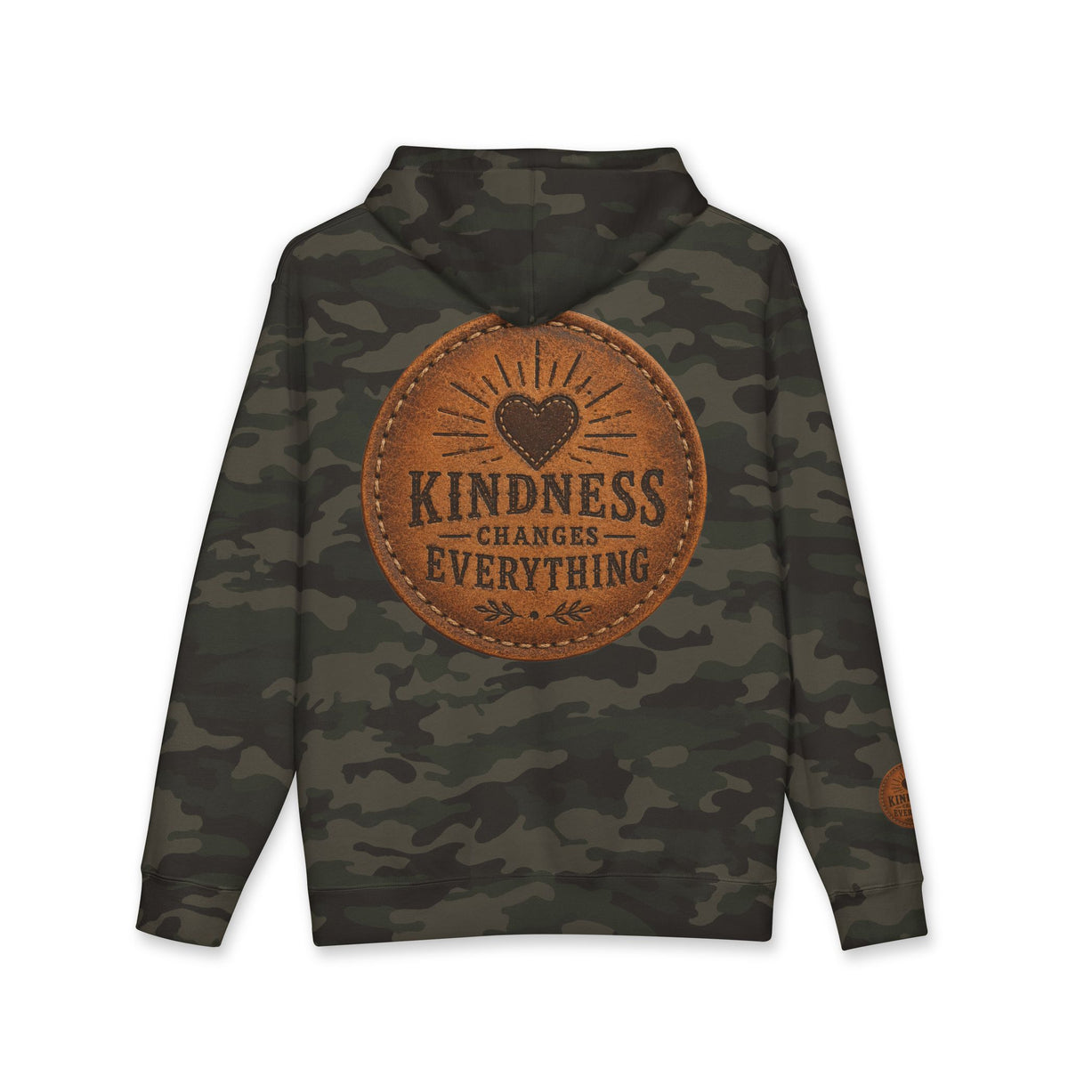 Kindness Changes Everything Heavyweight Hoodie | Vintage Patch Christian Hoodie | Inspirational Fleece Sweatshirt