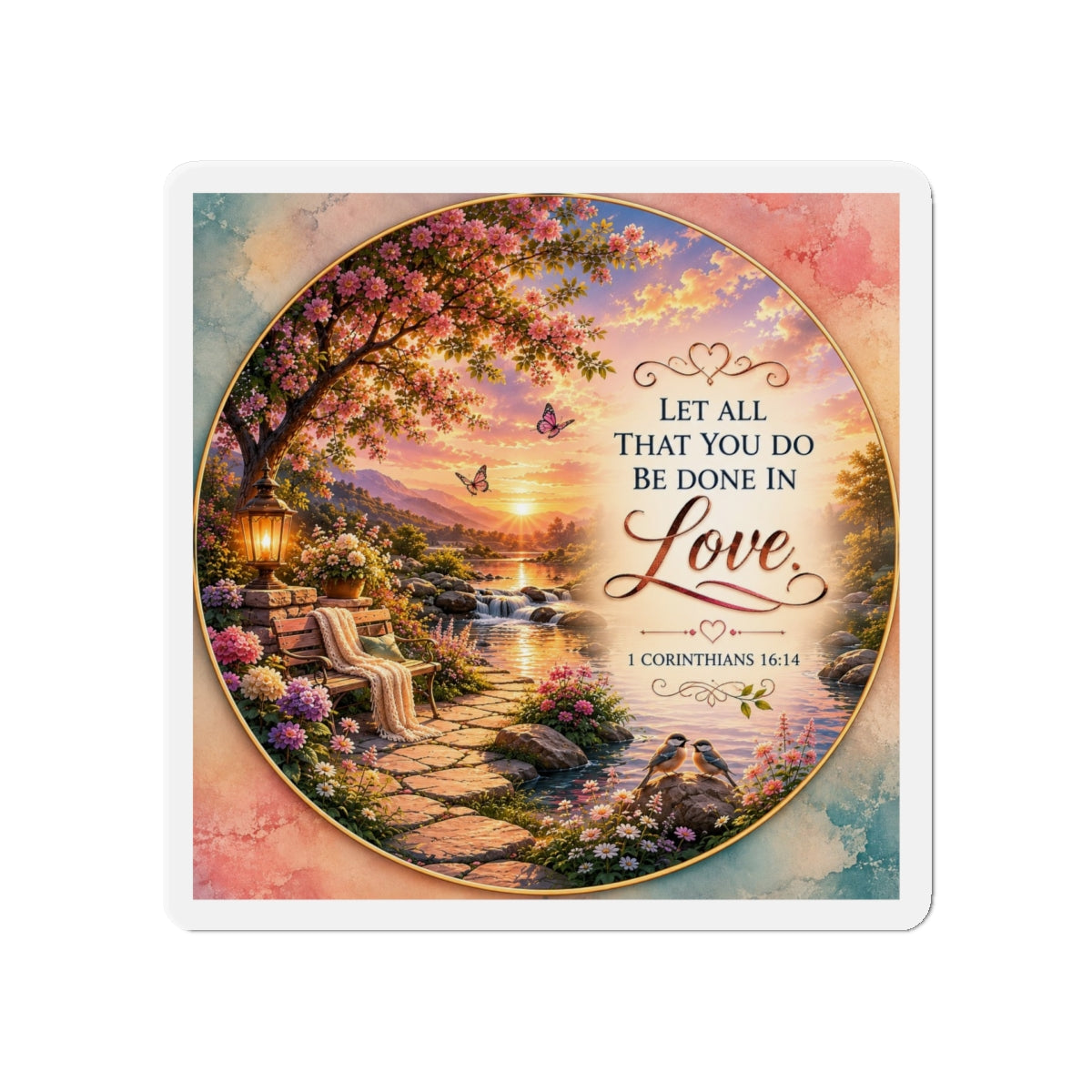 1 Corinthians 16:14 Christian Die-Cut Magnet | Let All That You Do Be Done in Love | Inspirational Scripture Magnet