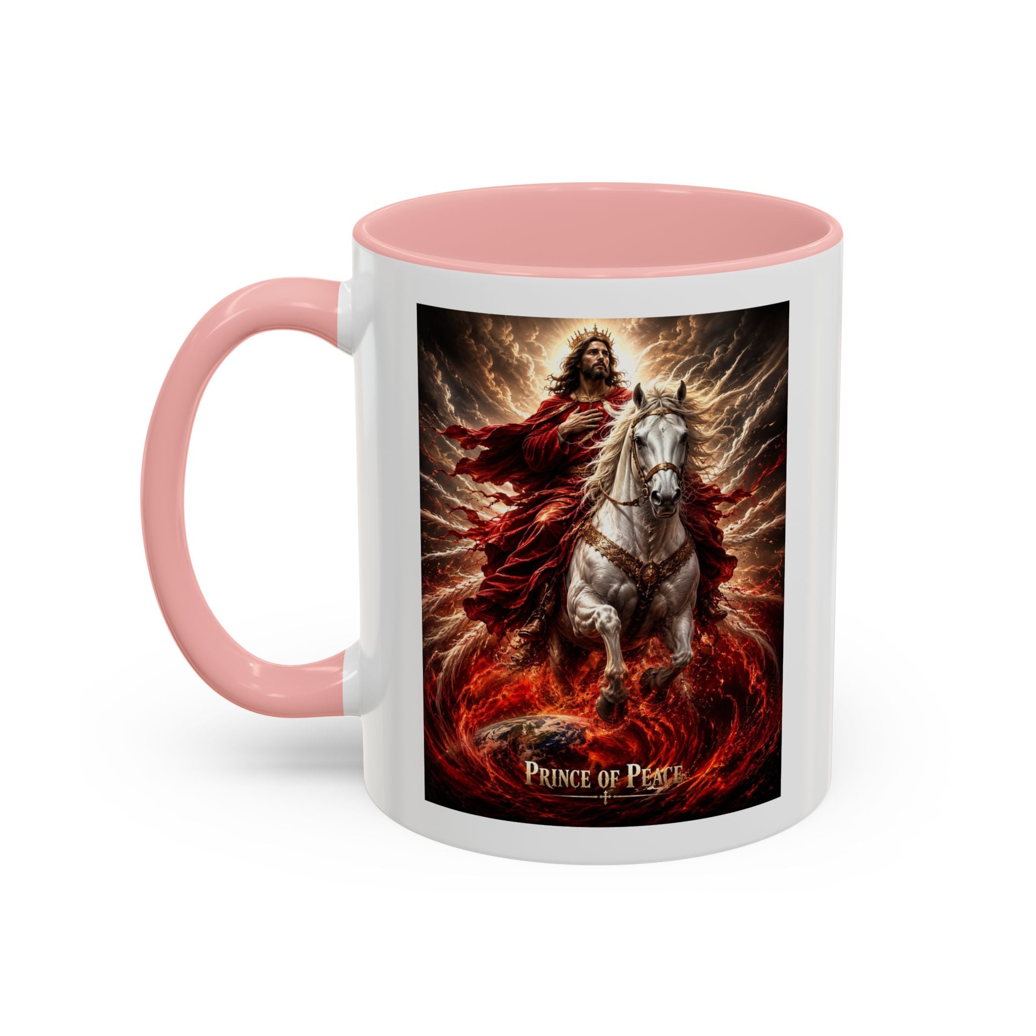 Prince of Peace Coffee Mug | Christian Jesus Rider Accent Mug | Inspirational Faith Gift