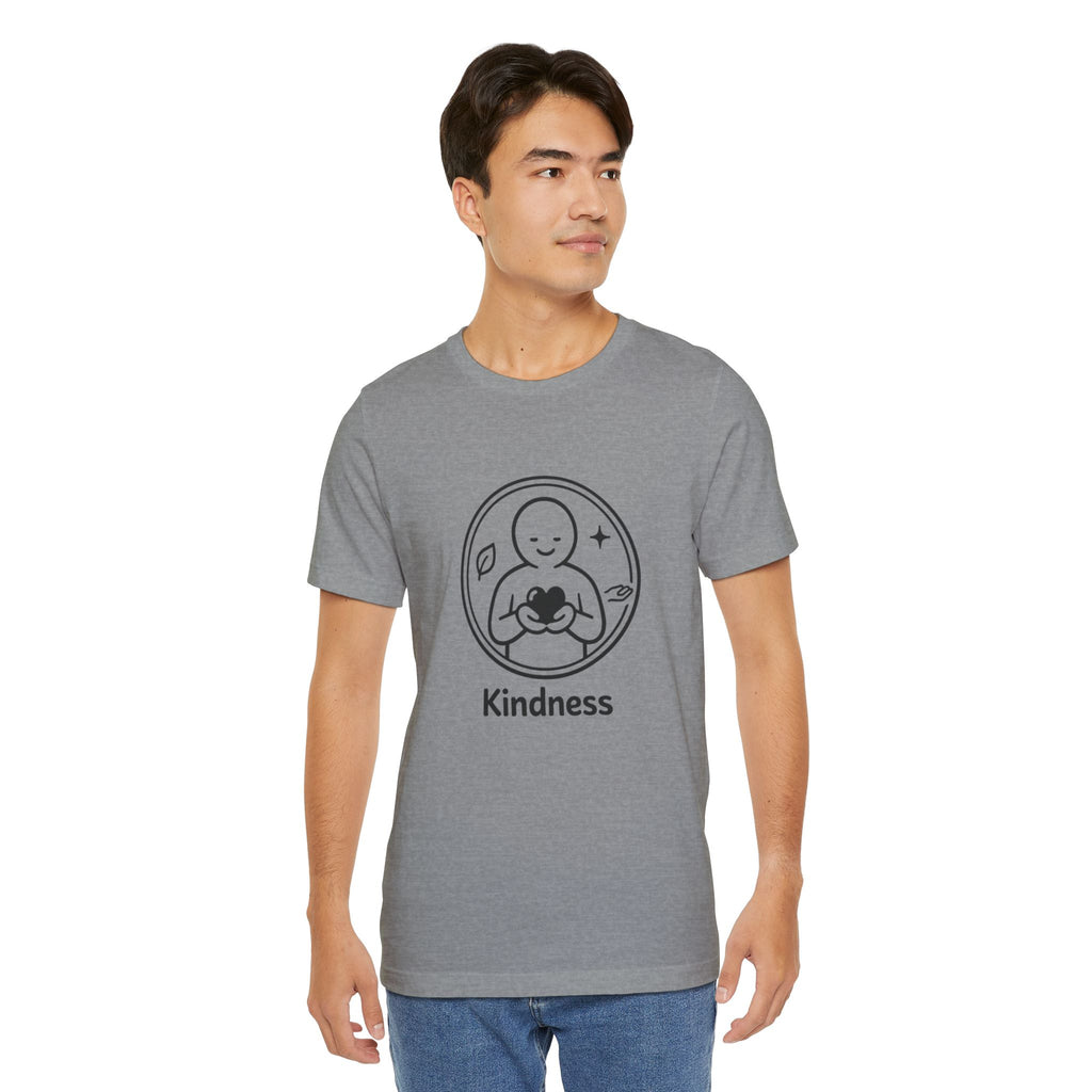 Kindness Minimalist T-Shirt | Inspirational Heart Emblem Tee | Soft Everyday Graphic Shirt