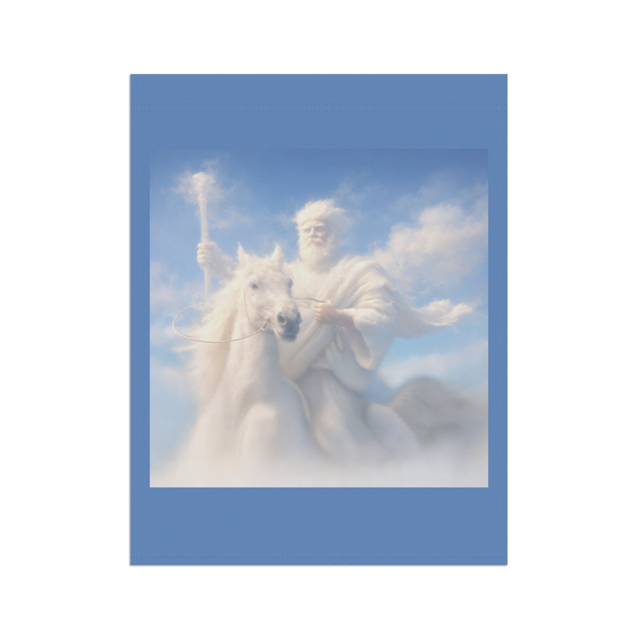 Jesus on White Horse Garden Flag | Christian Outdoor Banner | Inspirational Faith Garden Decor