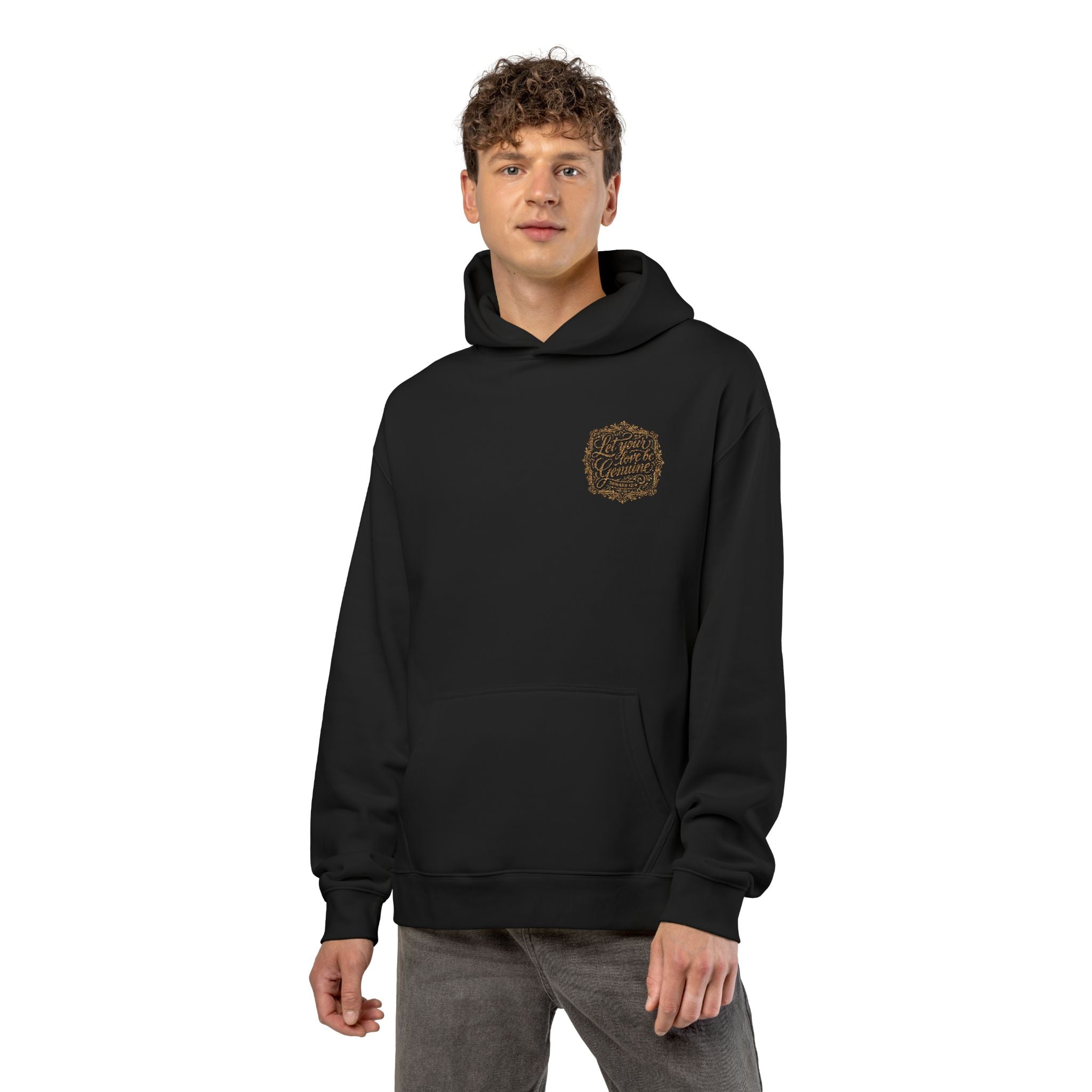 “Let Your Love Be Genuine” Hoodie – Romans 12:9 Christian Pullover | Faith & Freedom Creations