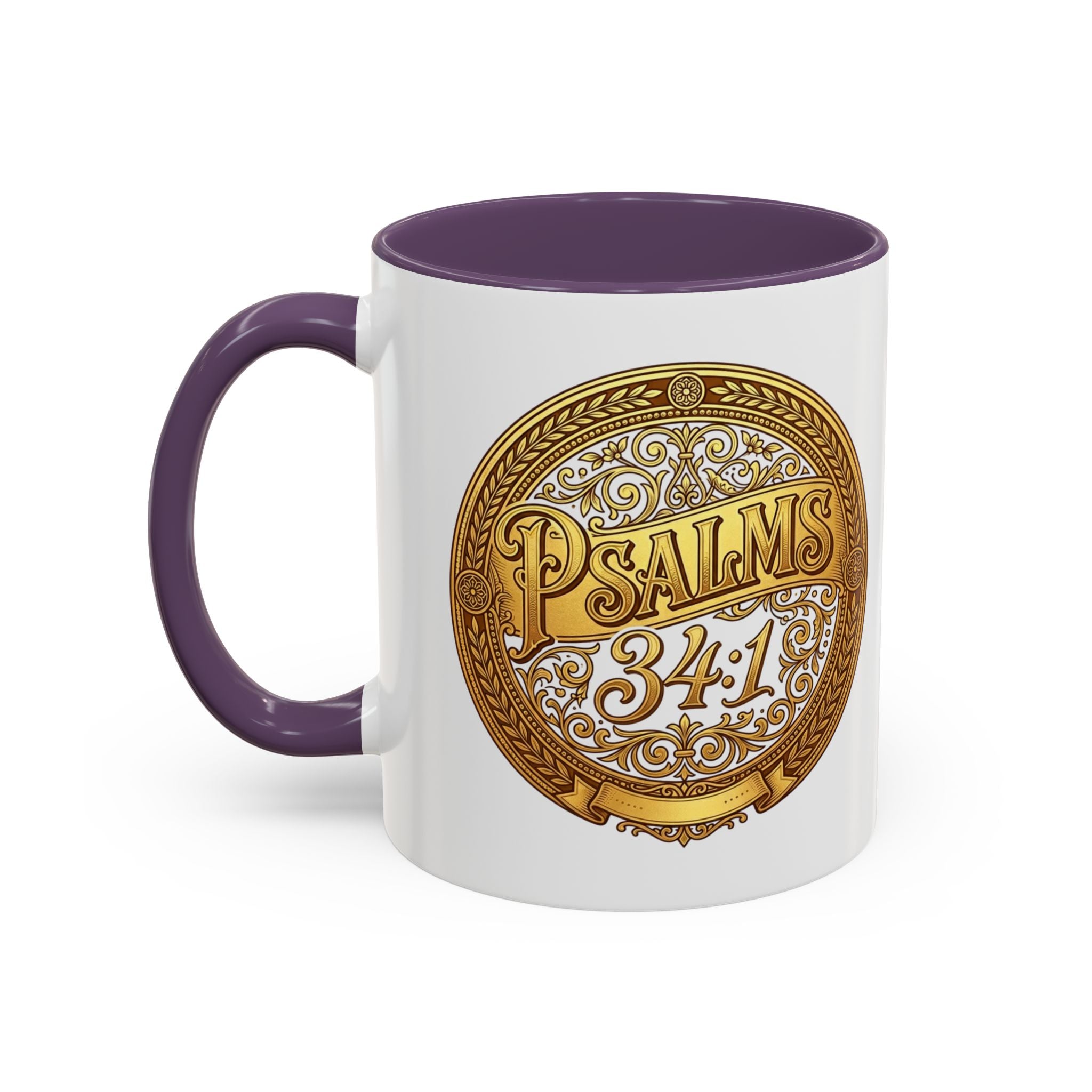 Psalm 34:1 Coffee Mug | Christian Scripture Accent Mug | Inspirational Faith Gift