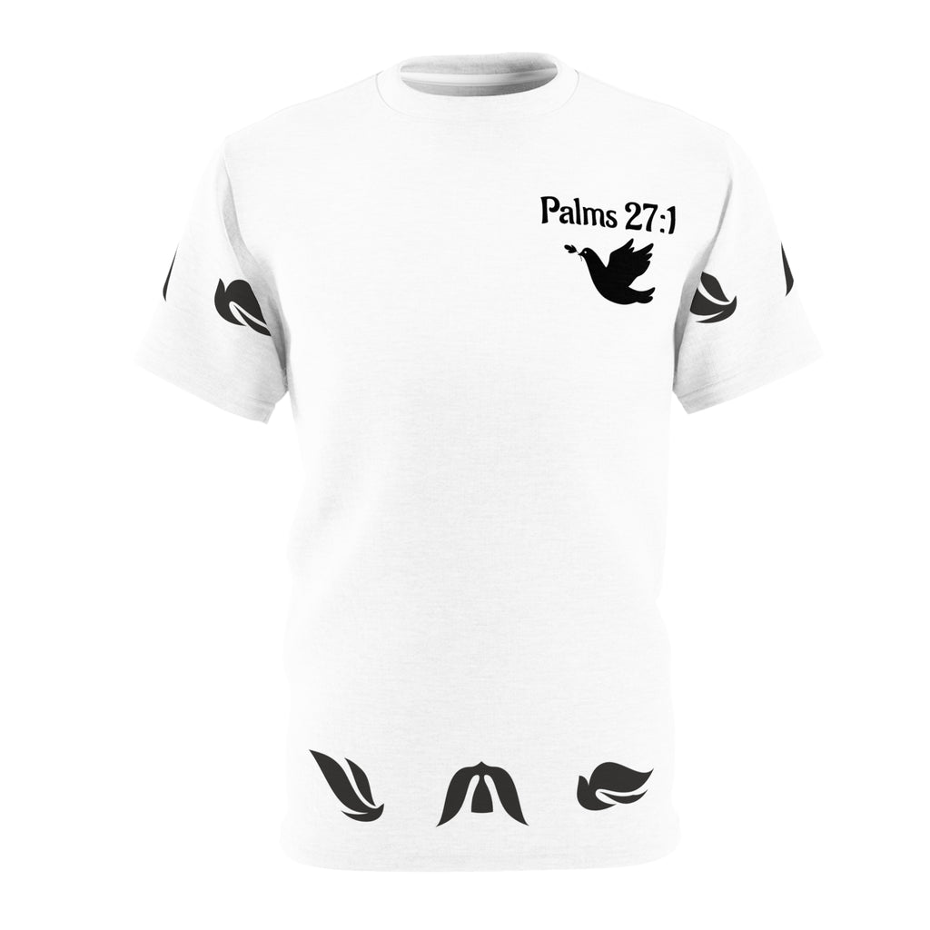 Psalm 27:1 Dove Graphic T-Shirt – “The Lord is My Light & Salvation” Christian Bible Verse Tee