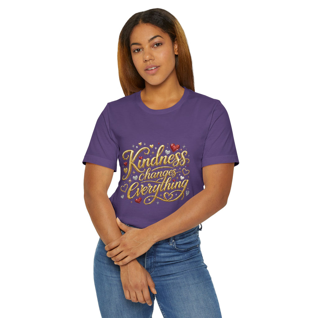 Kindness Changes Everything T-Shirt | Inspirational Script Graphic Tee | Soft Everyday Kindness Shirt