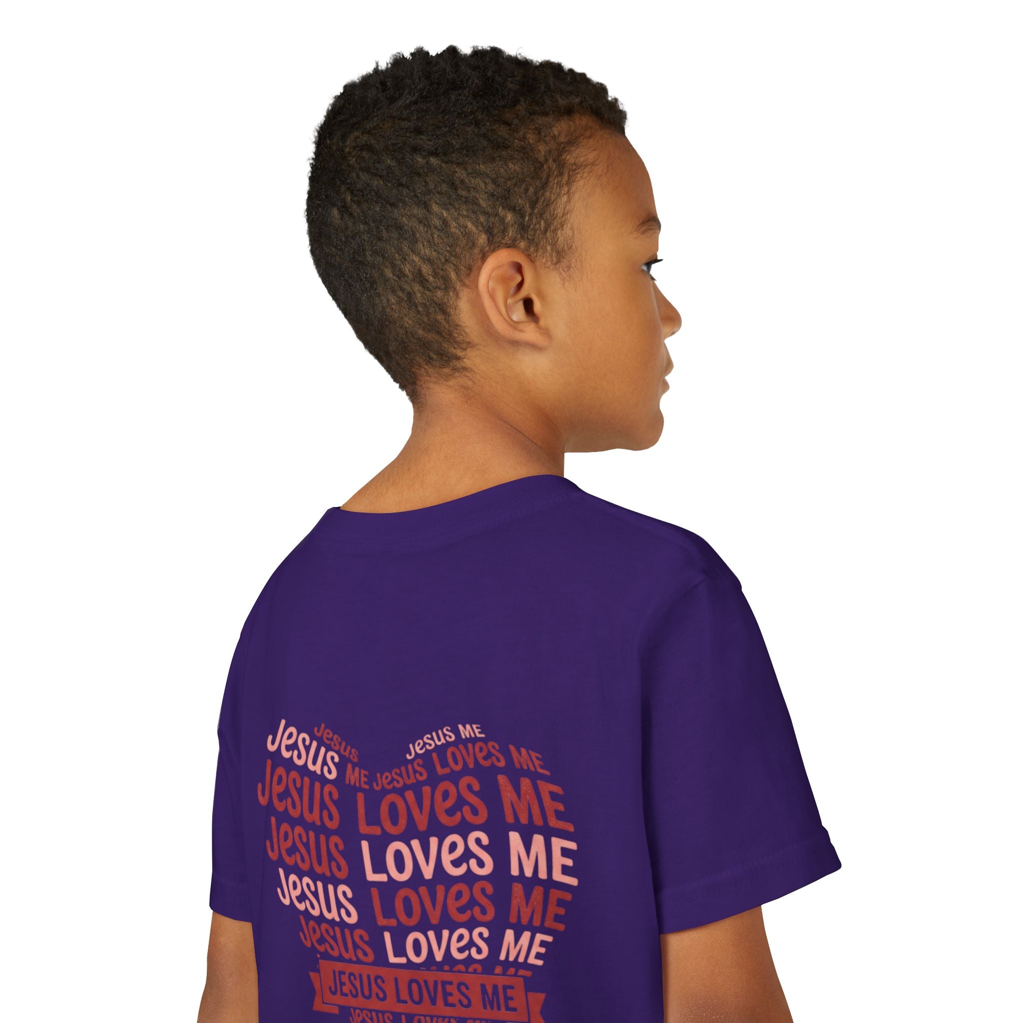 Jesus Loves Me Youth T-Shirt – Heart Word Cloud Christian Kids Tee | Faith Inspired Youth Shirt