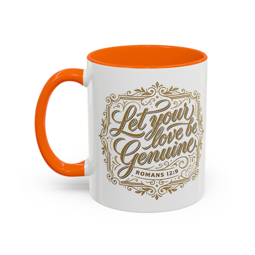 Let Your Love Be Genuine Coffee Mug | Romans 12:9 Christian Mug | Inspirational Faith Gift