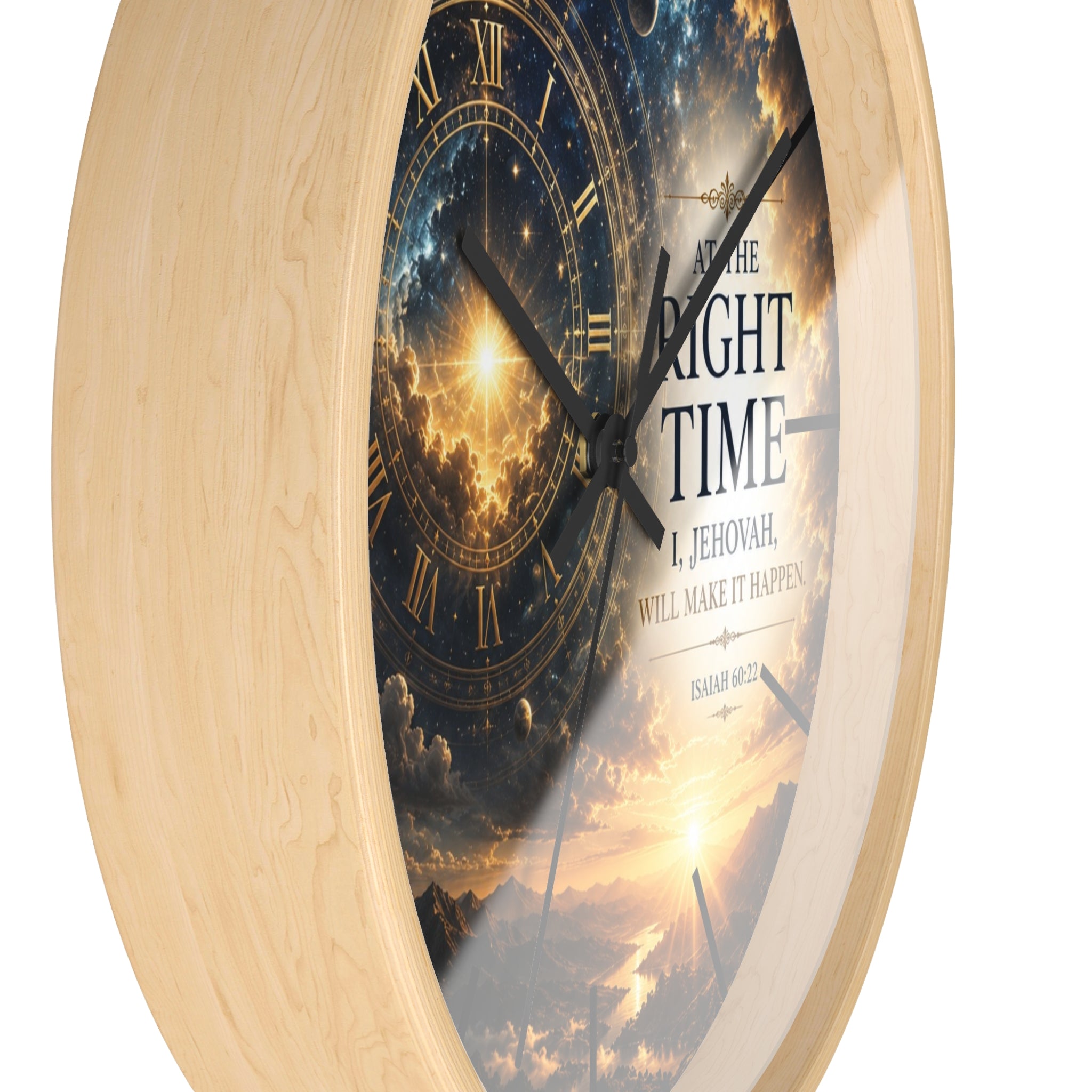 Isaiah 60:22 Wall Clock | “The Right Time” Christian Decor | Inspirational Silent Faith Clock