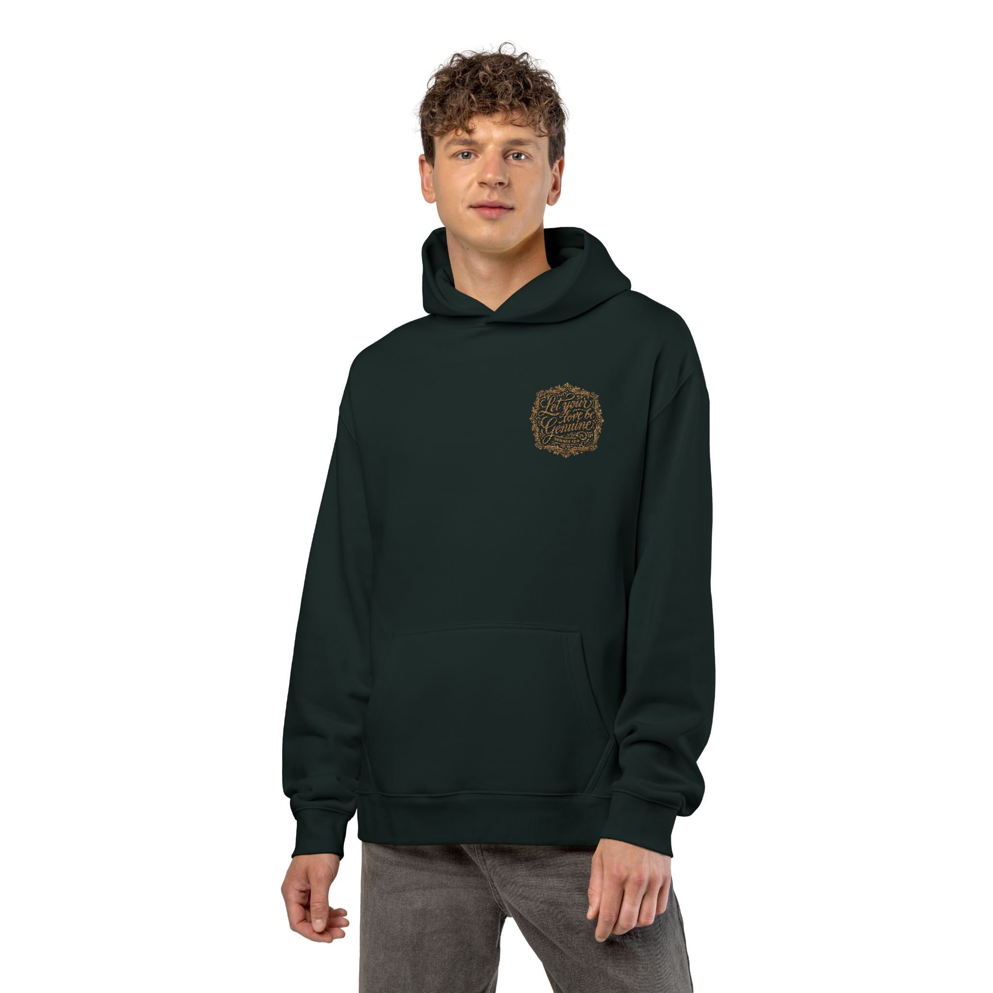 “Let Your Love Be Genuine” Hoodie – Romans 12:9 Christian Pullover | Faith & Freedom Creations
