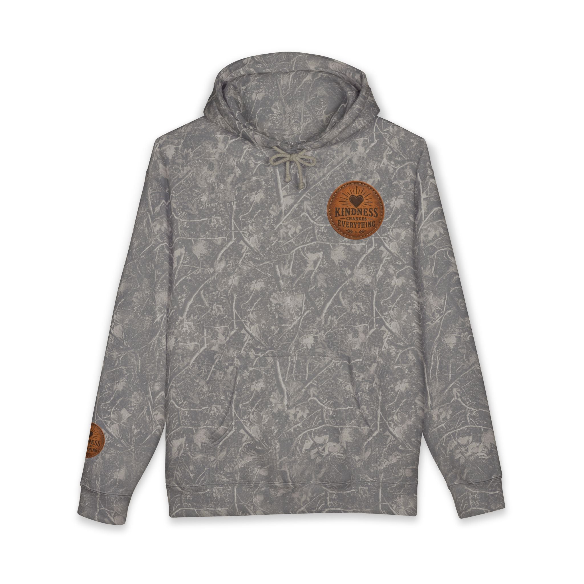 Kindness Changes Everything Heavyweight Hoodie | Vintage Patch Christian Hoodie | Inspirational Fleece Sweatshirt