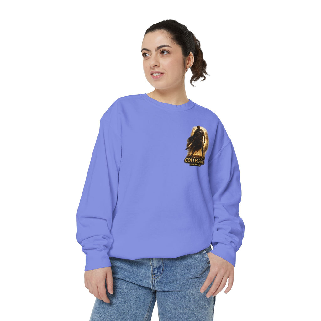 Joshua Courage Sweatshirt | Be Strong and Courageous Christian Crewneck | Inspirational Faith Apparel