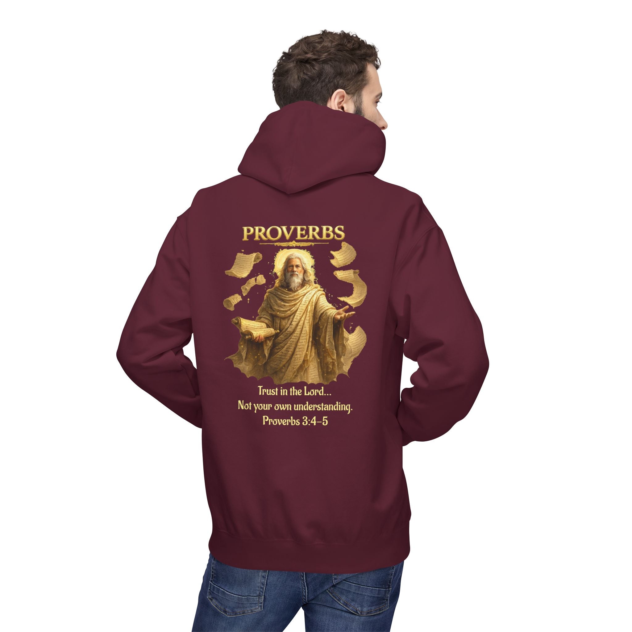 Proverbs “Trust in the Lord” Hoodie – Christian Scripture Pullover | Proverbs 3:5 Faith Sweatshirt