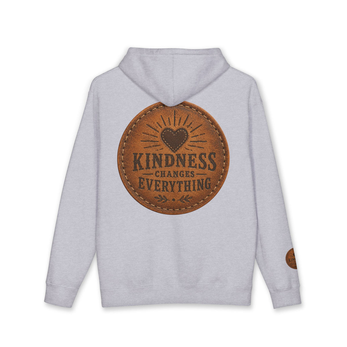 Kindness Changes Everything Heavyweight Hoodie | Vintage Patch Christian Hoodie | Inspirational Fleece Sweatshirt