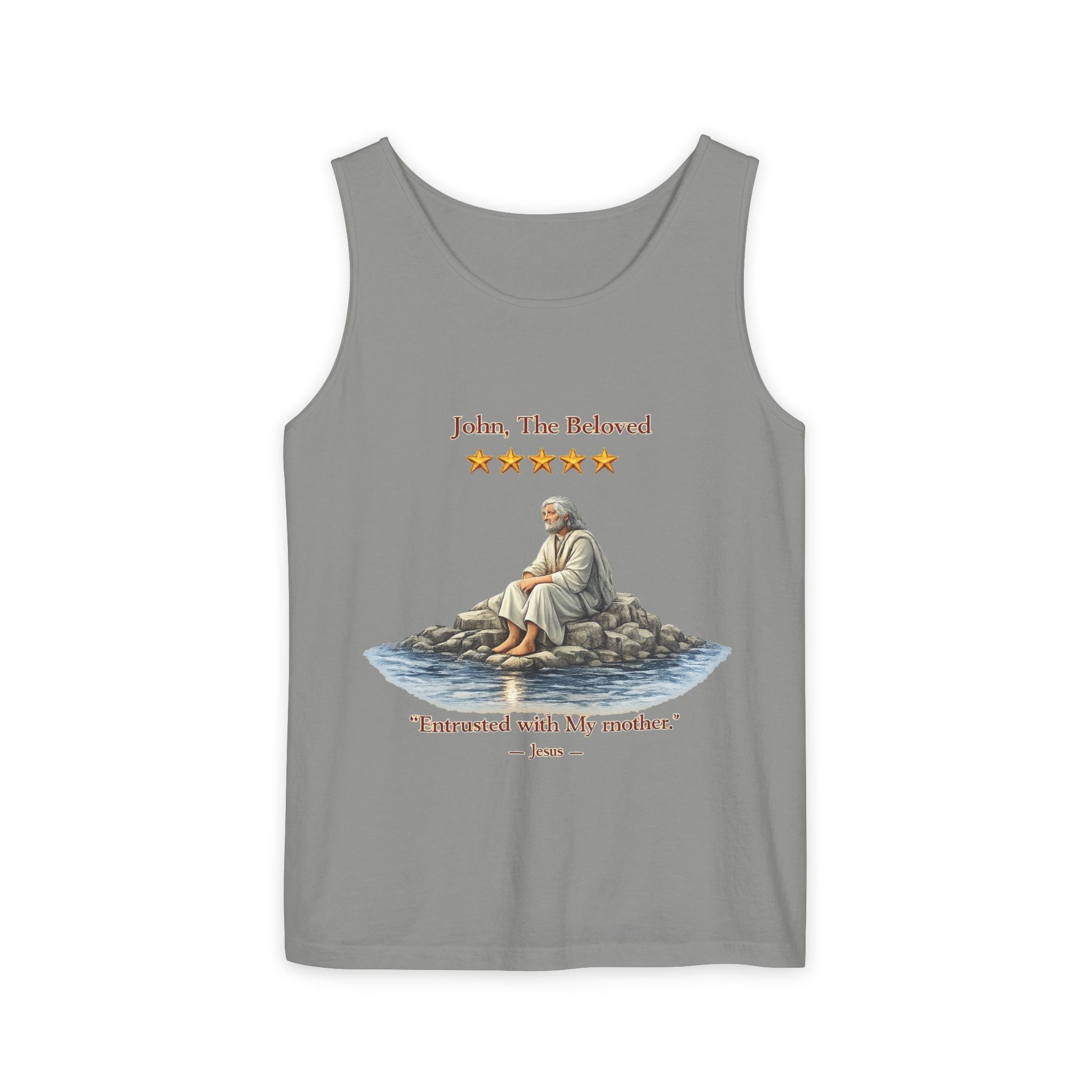 "John, the Beloved Review" Tank Top — "Entrusted with My Mother" Christian Faith Graphic Tank-⭐ Five-Star Faith Series⭐