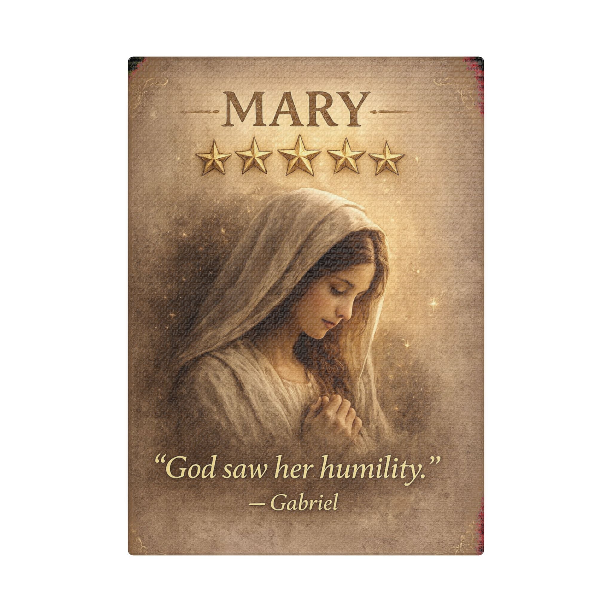 Mary Canvas — God Saw Her Humility | Biblical Wall Art