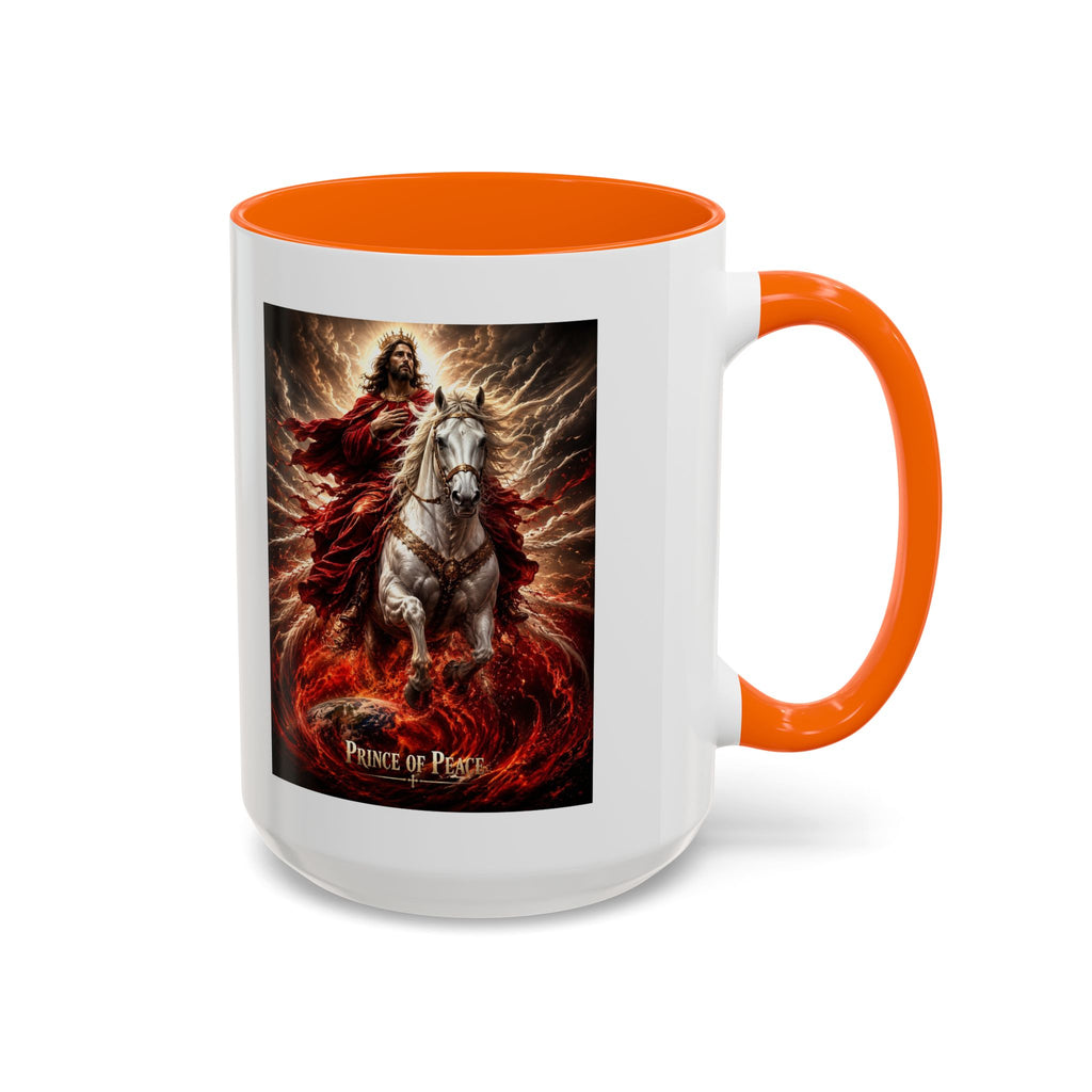 Prince of Peace Coffee Mug | Christian Jesus Rider Accent Mug | Inspirational Faith Gift
