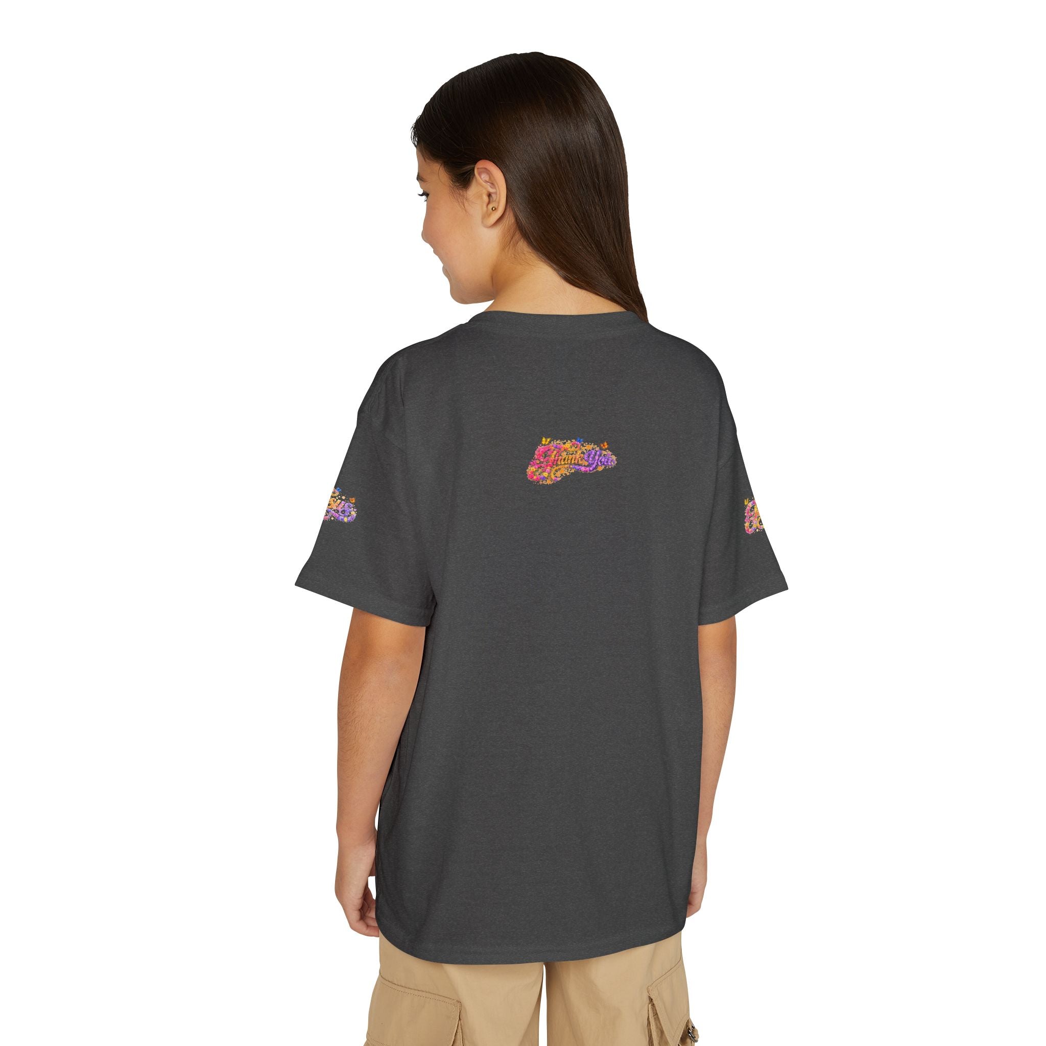 Youth Jesus Floral Butterfly T-Shirt – Christian Kids Faith Tee | Gratitude Sneaker Style Shirt
