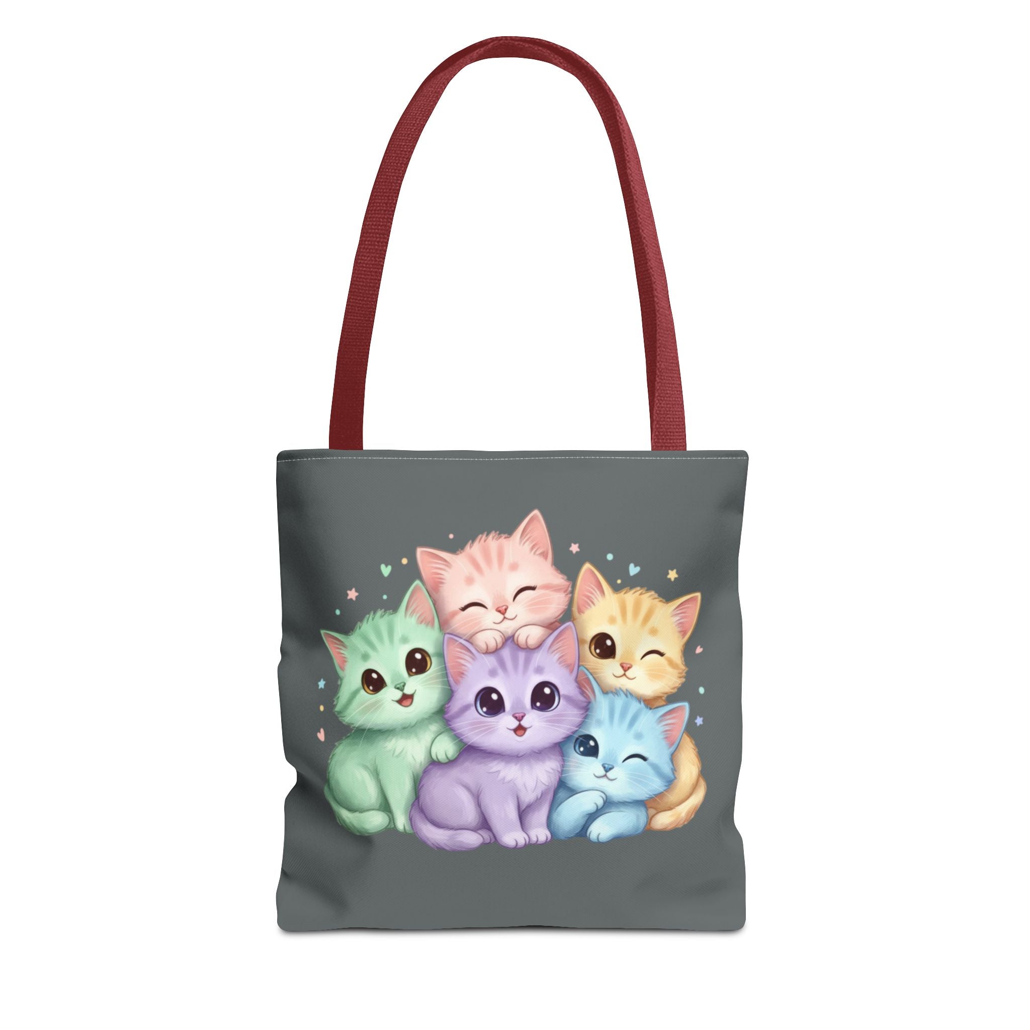 Pastel Rainbow Kittens Tote Bag – Cute Cat Lover Tote | Colorful Cat Market Bag