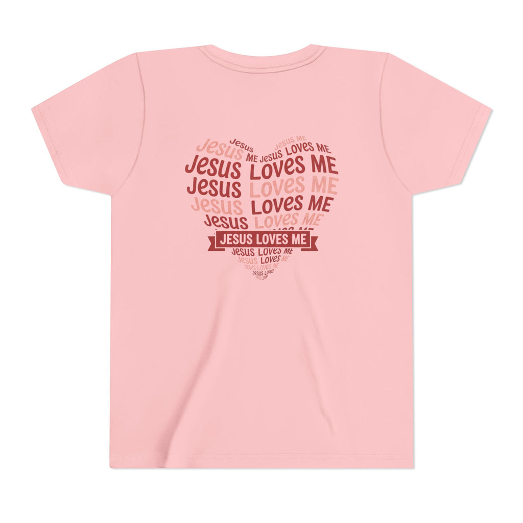 Jesus Loves Me Youth T-Shirt – Heart Word Cloud Christian Kids Tee | Faith Inspired Youth Shirt