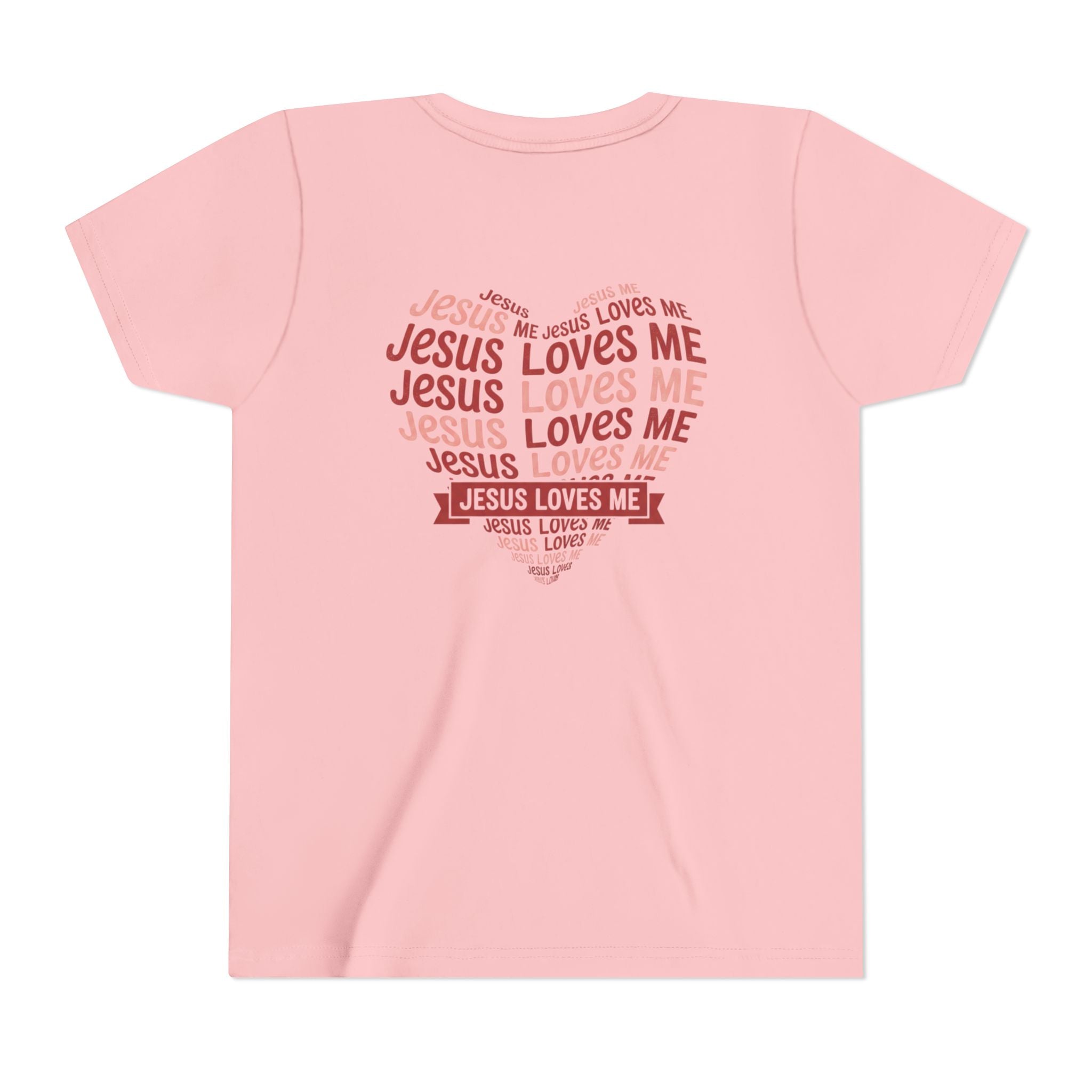 Jesus Loves Me Youth T-Shirt – Heart Word Cloud Christian Kids Tee | Faith Inspired Youth Shirt