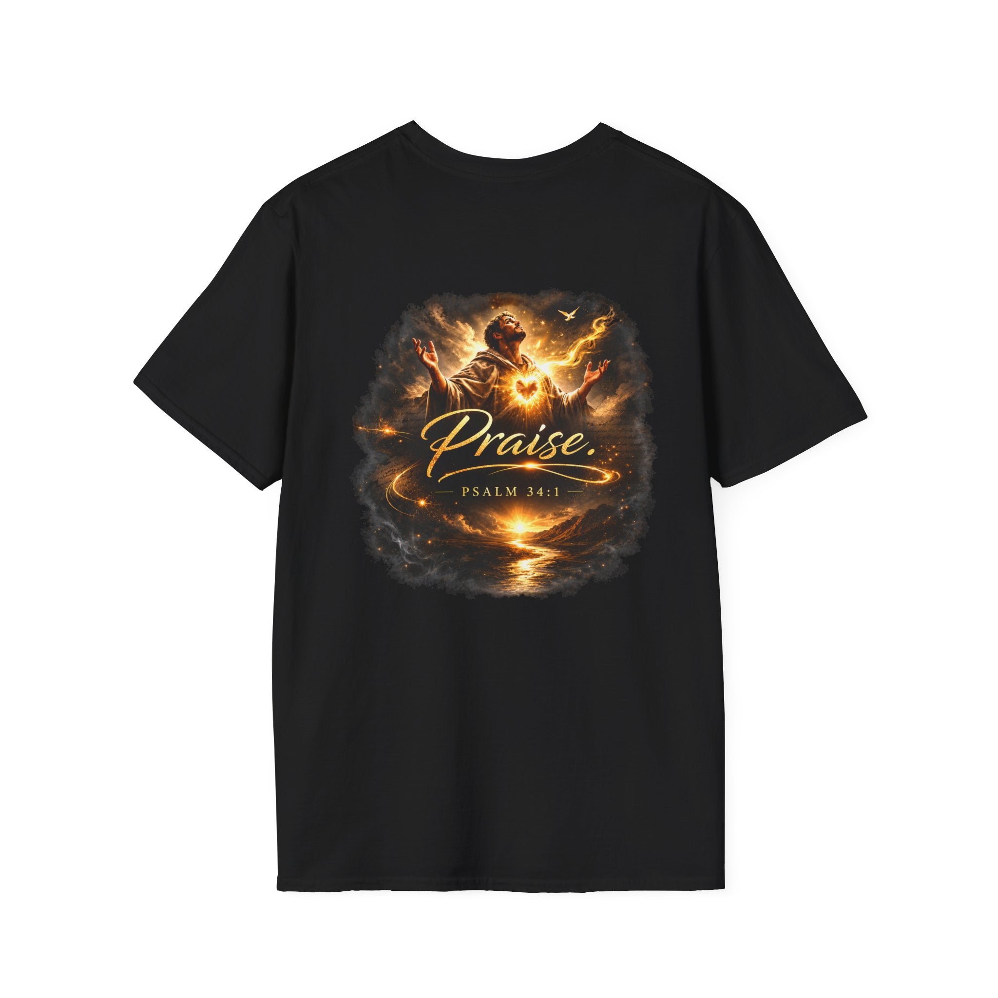 Minimalist Christian T-shirt featuring a Dove of Peace chest emblem with the words “Pray, Love, Remember” on a soft lightweight faith-inspired tee.