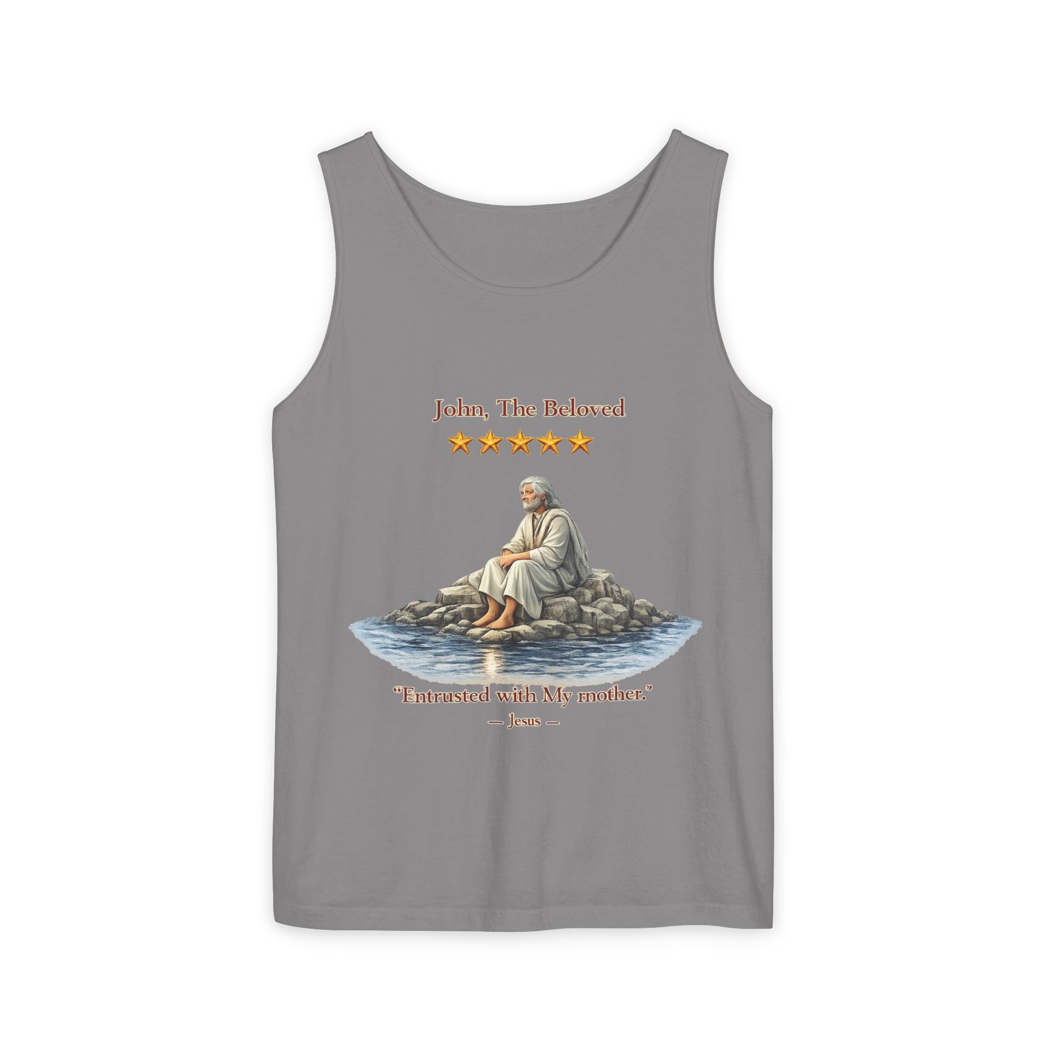 "John, the Beloved Review" Tank Top — "Entrusted with My Mother" Christian Faith Graphic Tank-⭐ Five-Star Faith Series⭐
