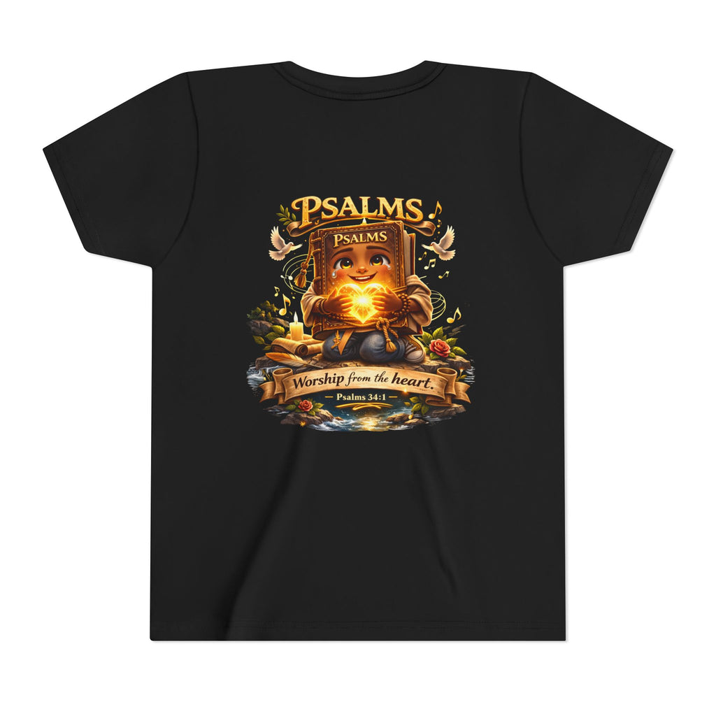 Praise Him Psalms 34:1 Youth T-Shirt | Christian Kids Faith Tee | Inspirational Youth Apparel