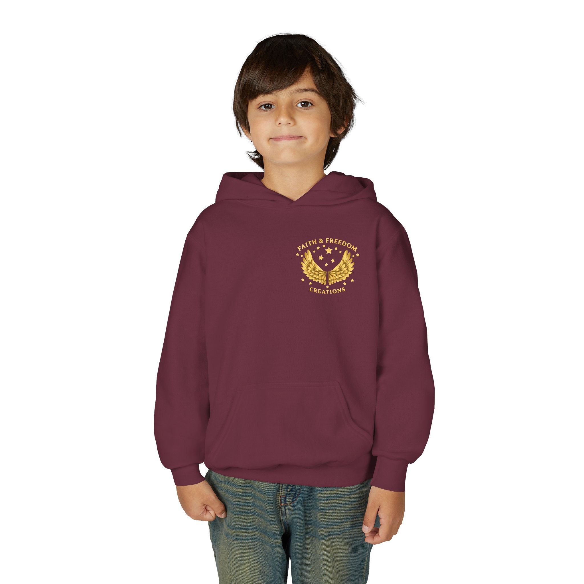 Youth “Be Kind to One Another” Hoodie – Cute Bunny Night Sky Scripture Sweatshirt