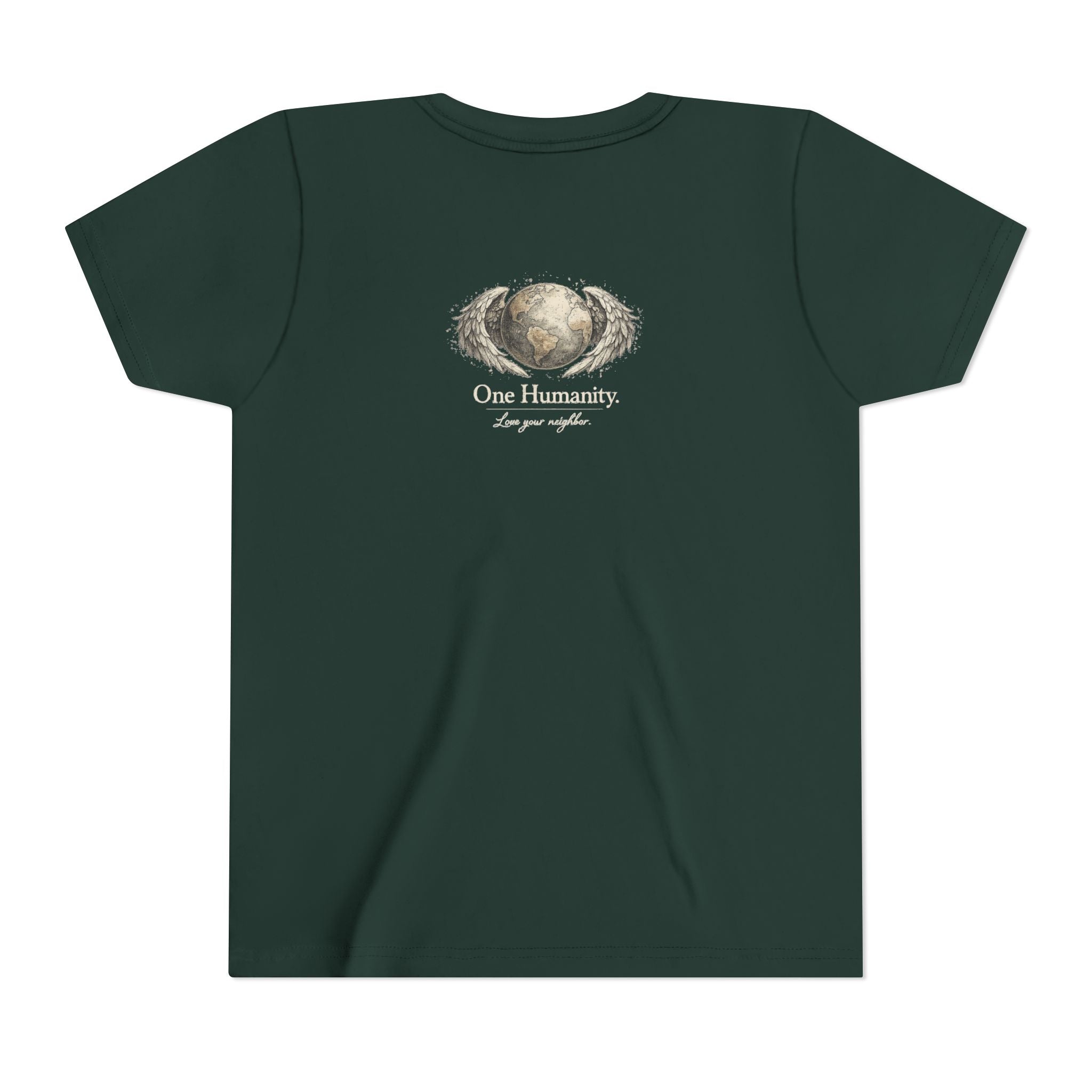 Youth “Quiet Kindness Changes Everything” Tee – Kids Inspirational T-Shirt with Earth & Friends Graphic