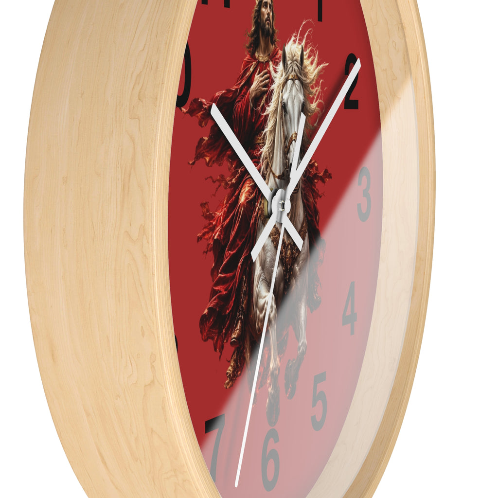Jesus on White Horse Wall Clock | Christian Biblical Home Decor | Faith Inspired Silent Wall Clock