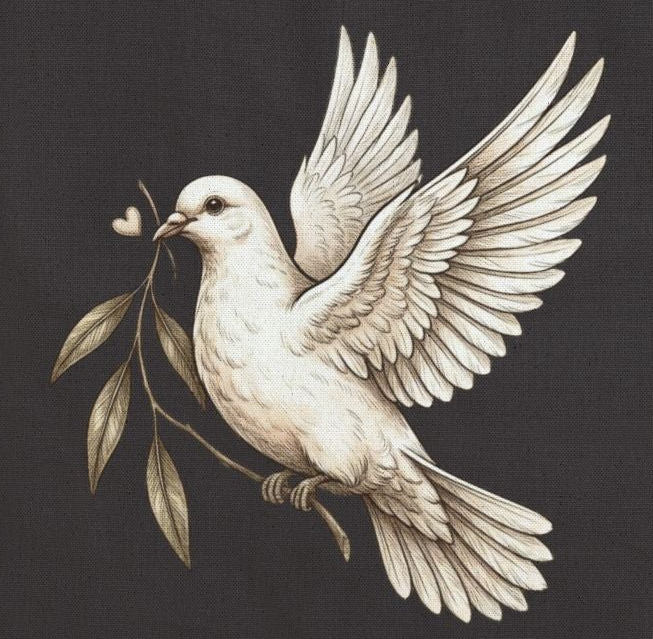 Dove with Olive Branch Tote Bag | Peace & Hope Canvas Tote | Inspirational Christian Tote