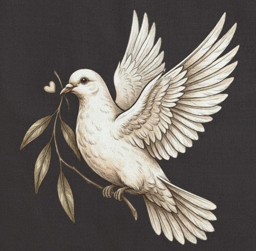 Dove with Olive Branch Tote Bag | Peace & Hope Canvas Tote | Inspirational Christian Tote