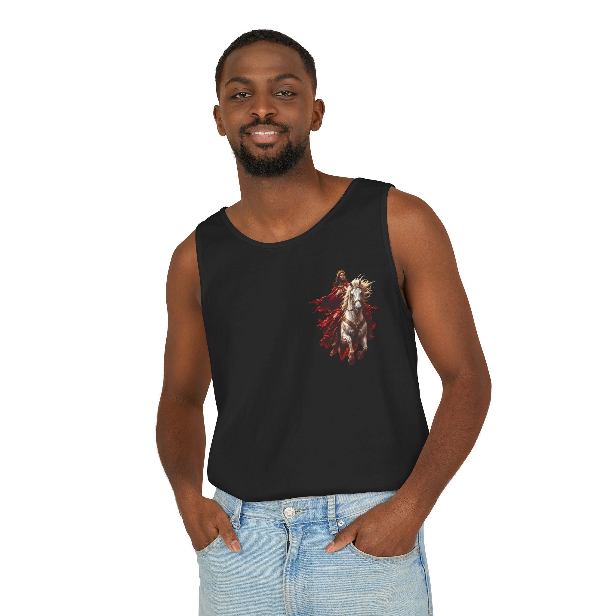 Jesus Second Coming Tank Top | Jesus on White Horse Christian Tank | Inspirational Faith Apparel