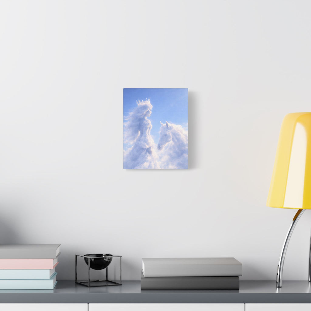 Cloud Princess & Horse Canvas — Dreamy Fairy Tale Nursery Wall Art
