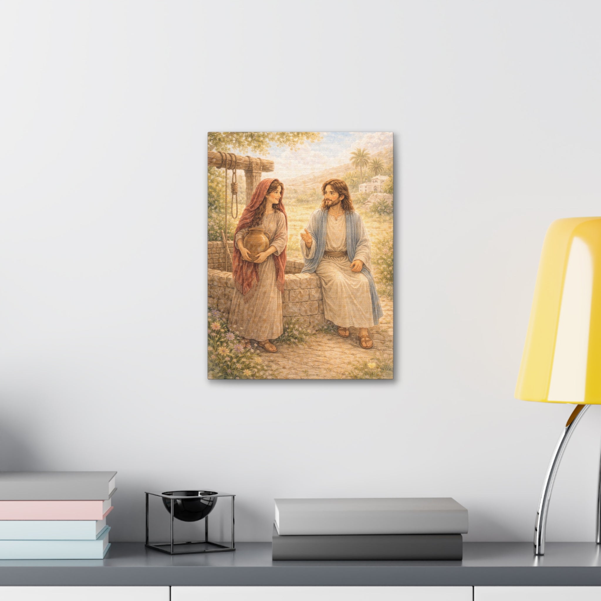 Jesus Knows Our Hearts Canvas — Living Water (John 4:14) Wall Art
