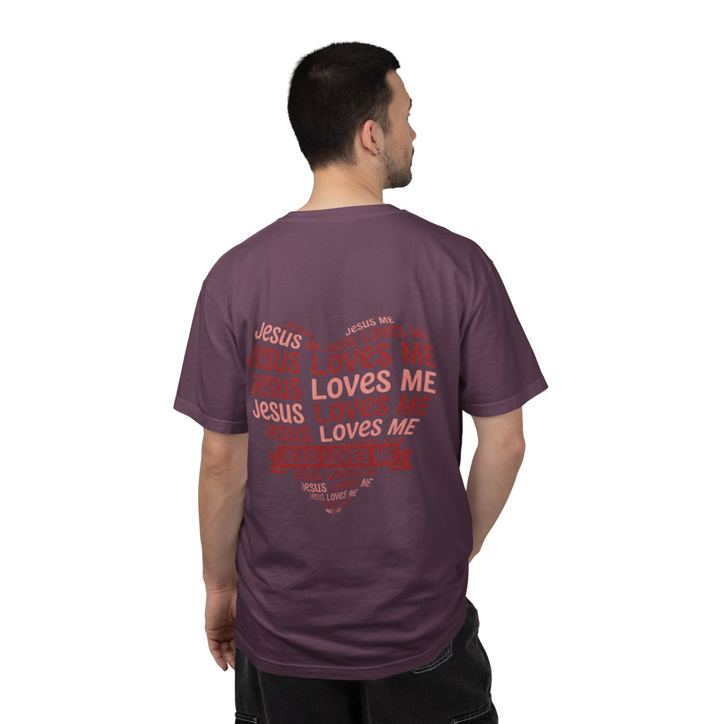 Jesus Loves Me Heart Garment-Dyed T-Shirt – Christian Faith Tee | Vintage Style Inspirational Shirt