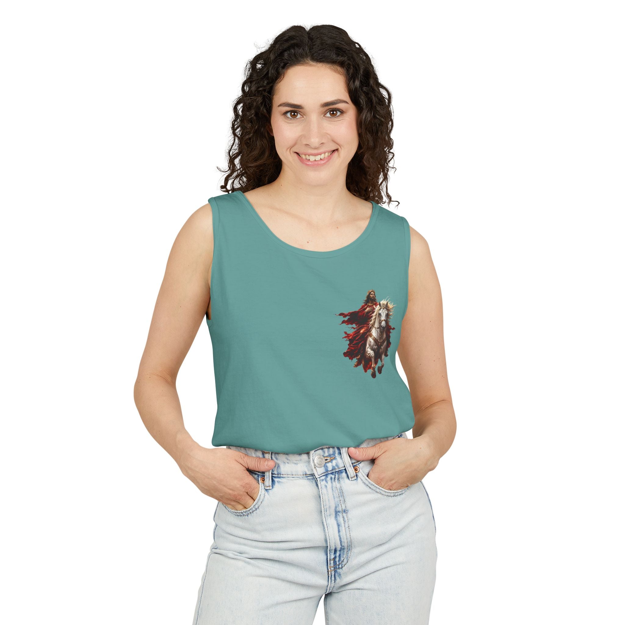 Jesus Second Coming Tank Top | Jesus on White Horse Christian Tank | Inspirational Faith Apparel