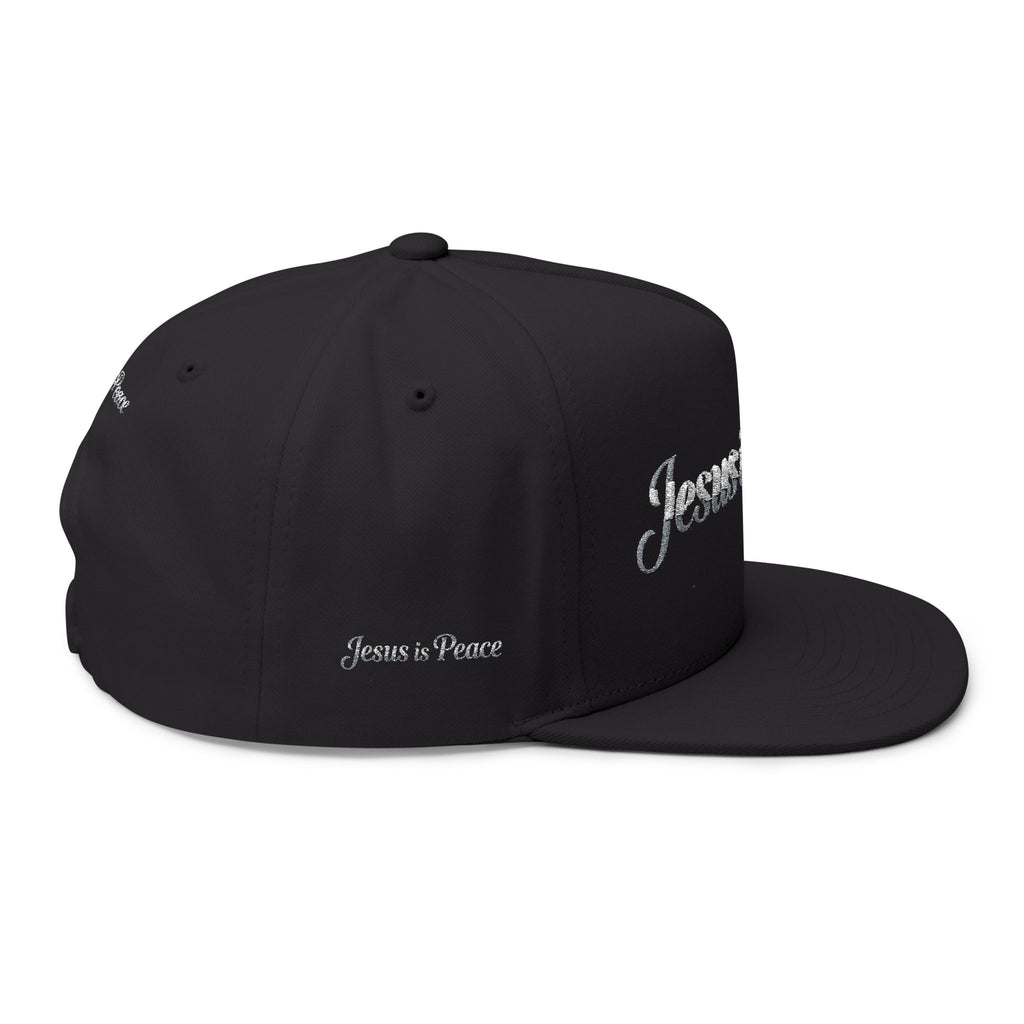 Embroidered "Jesus is Peace" Flat Bill Cap — Christian Snapback Hat