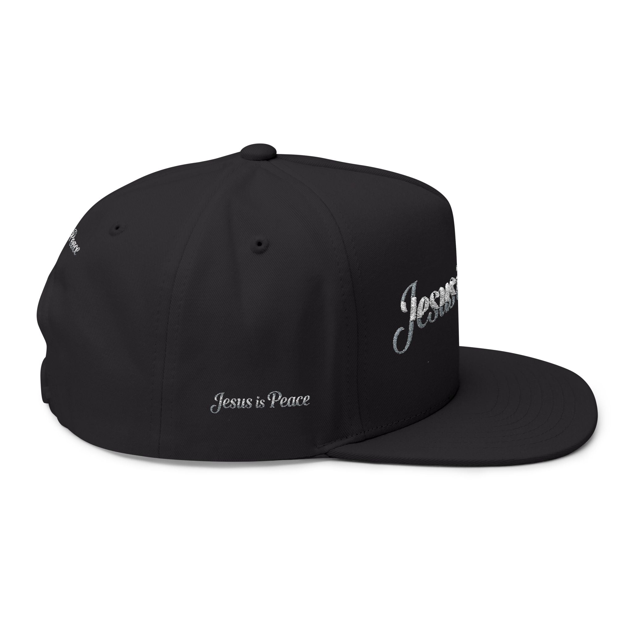 Embroidered "Jesus is Peace" Flat Bill Cap — Christian Snapback Hat