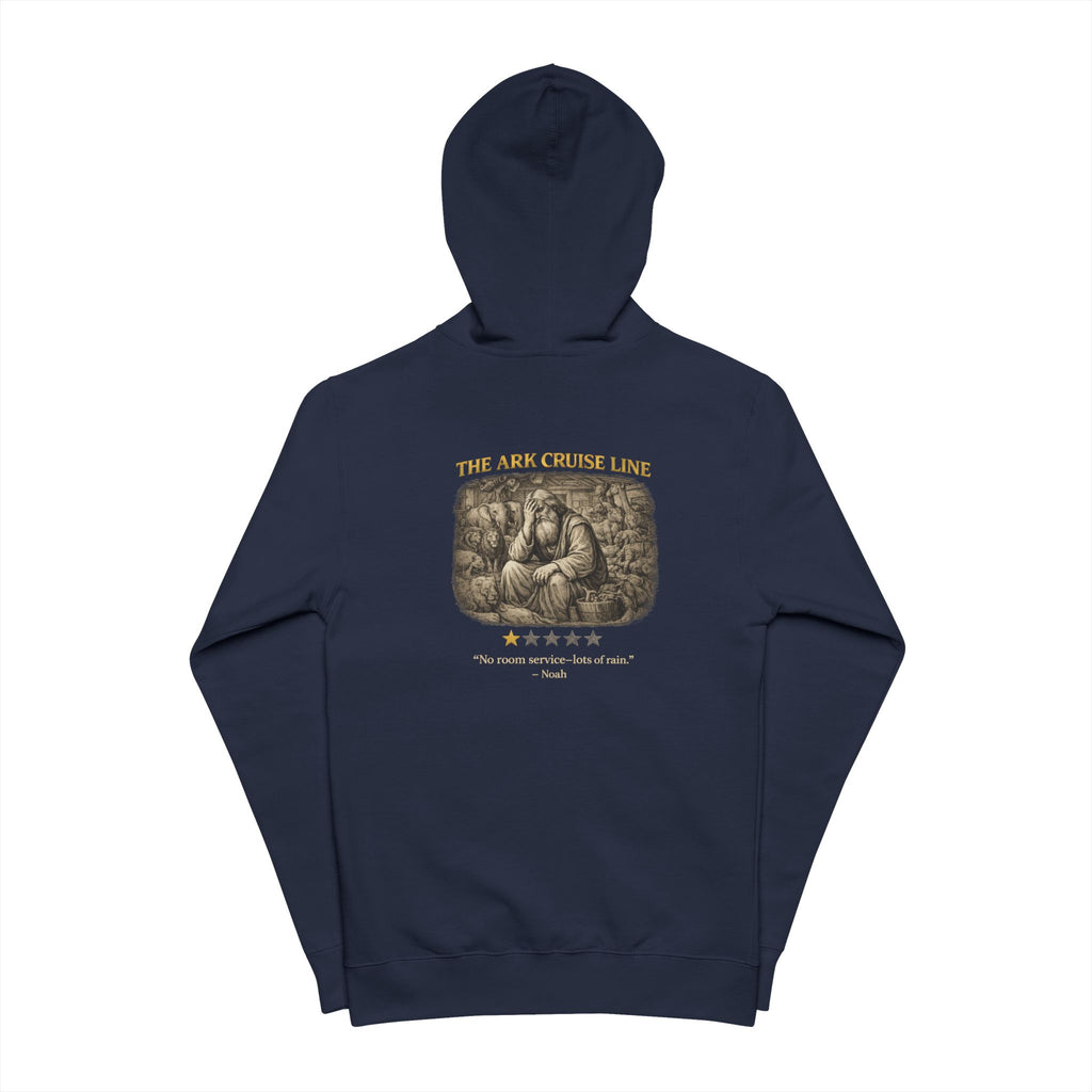 Noah’s Ark – Zip-Up Hoodie | “Ark Cruise Line” Vintage Graphic – Five-Star Faith Series