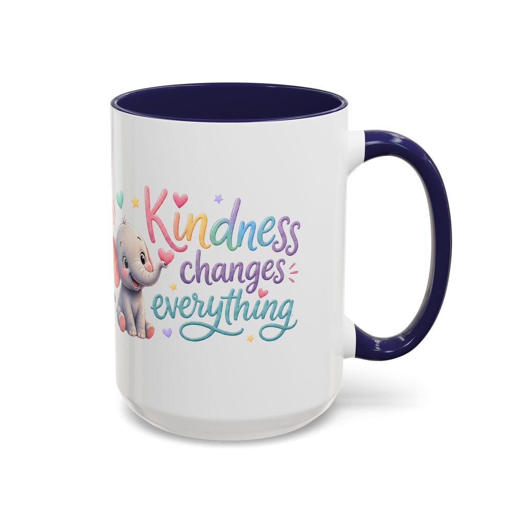 Kindness Changes Everything Elephant Mug | Inspirational Coffee Mug | Cute Elephant Accent Cup