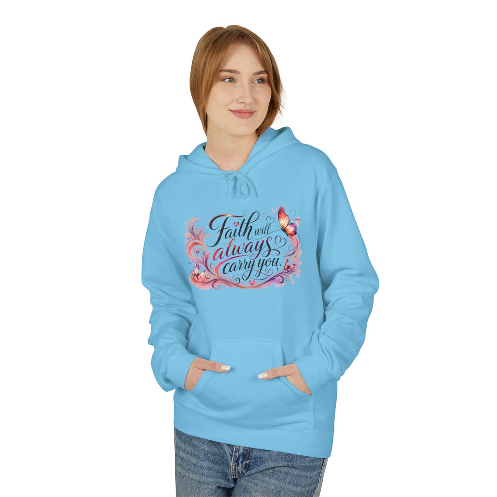 Faith Will Always Carry You Hoodie | Butterfly Christian Inspirational Pullover