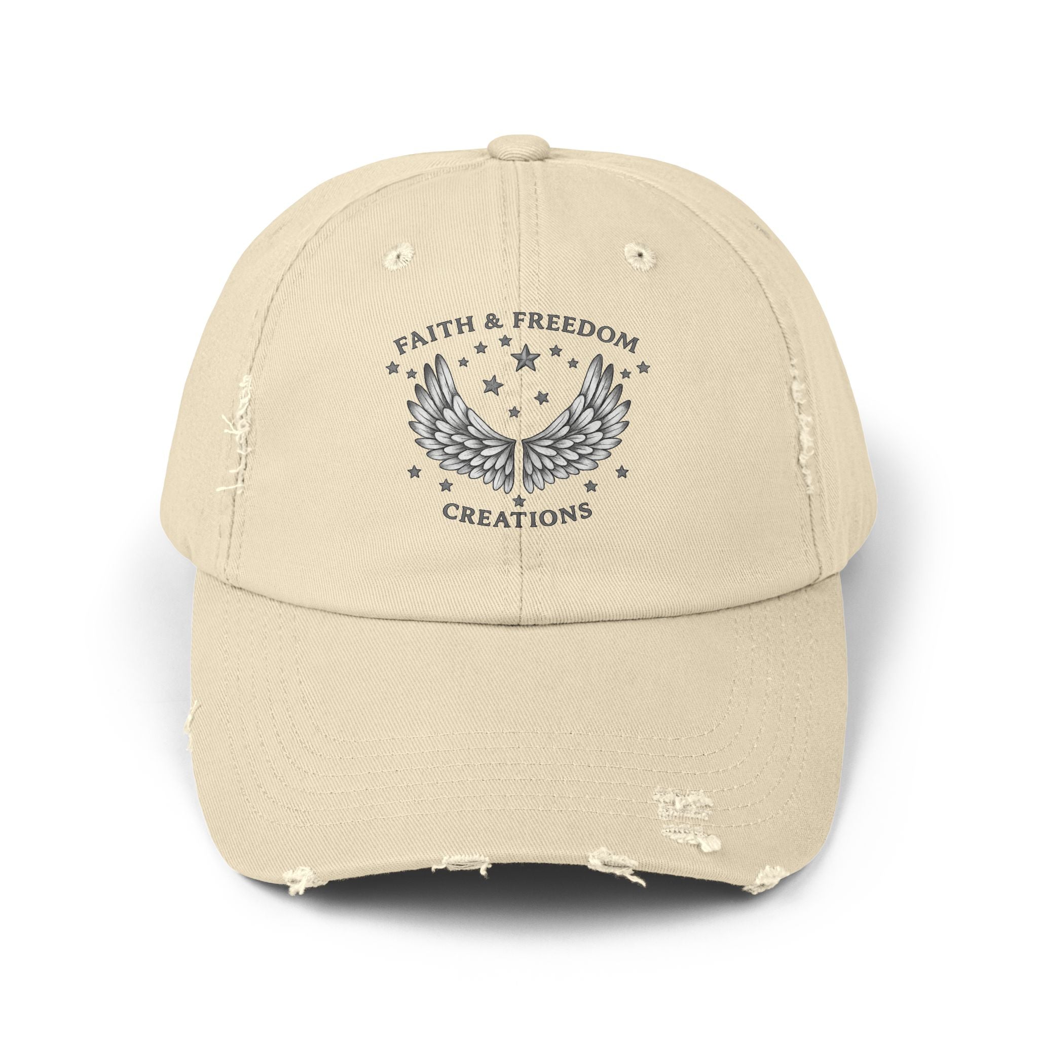 Faith & Freedom – Distressed Cap | Silver Wings Vintage Hat