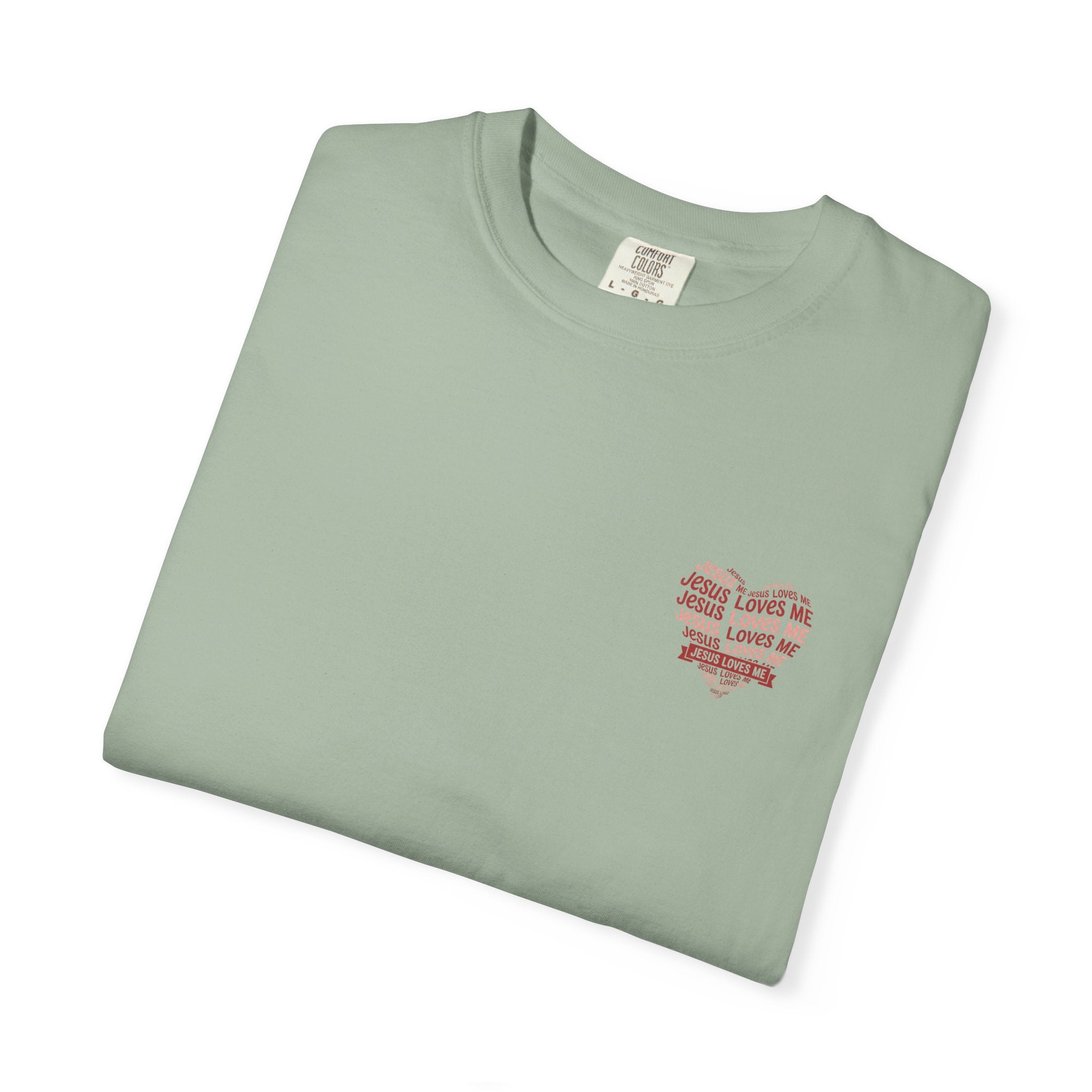 Jesus Loves Me Heart Garment-Dyed T-Shirt – Christian Faith Tee | Vintage Style Inspirational Shirt