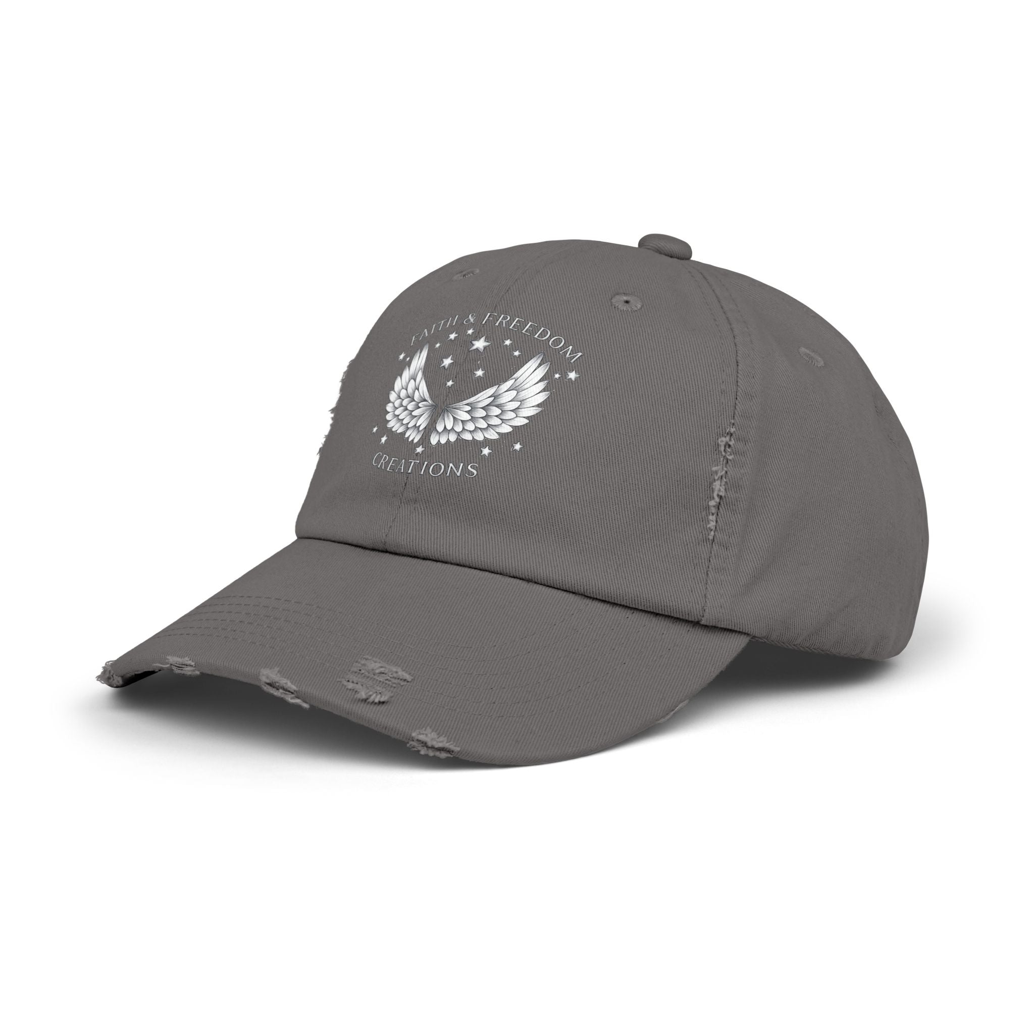 Faith & Freedom – Distressed Cap | Silver Wings Vintage Hat