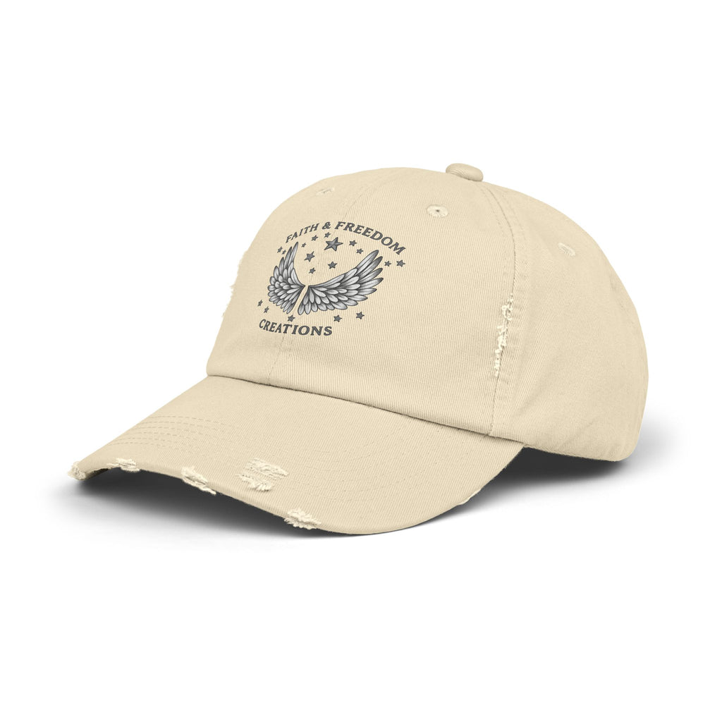 Faith & Freedom – Distressed Cap | Silver Wings Vintage Hat